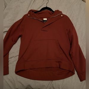 half-zip burgundy sweater